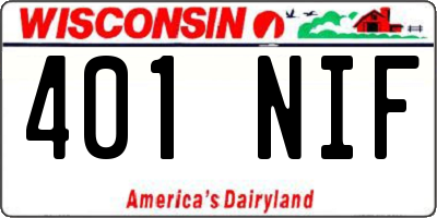 WI license plate 401NIF