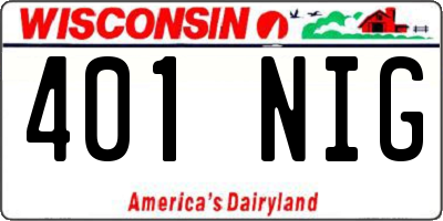 WI license plate 401NIG