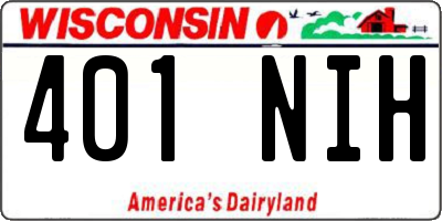 WI license plate 401NIH