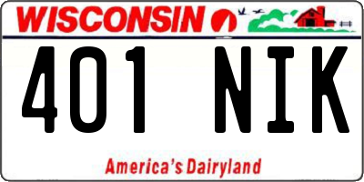 WI license plate 401NIK