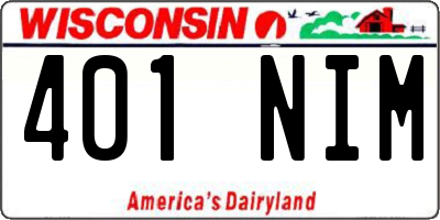 WI license plate 401NIM
