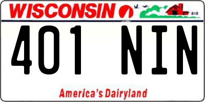 WI license plate 401NIN