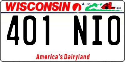 WI license plate 401NIO