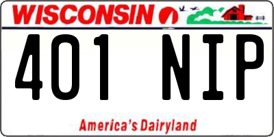 WI license plate 401NIP