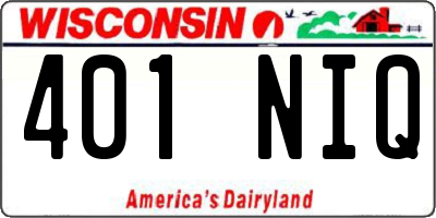 WI license plate 401NIQ