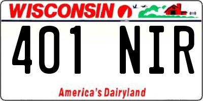 WI license plate 401NIR