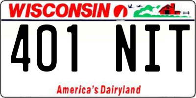 WI license plate 401NIT