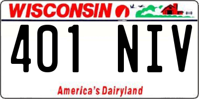 WI license plate 401NIV