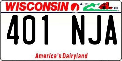 WI license plate 401NJA
