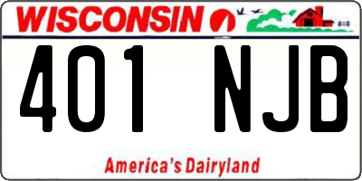 WI license plate 401NJB