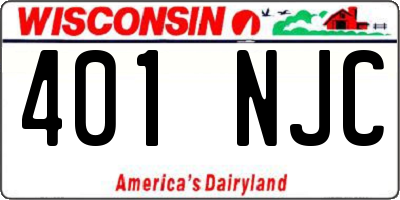 WI license plate 401NJC