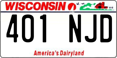 WI license plate 401NJD