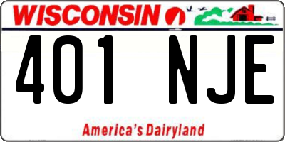 WI license plate 401NJE
