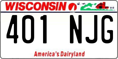 WI license plate 401NJG