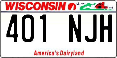WI license plate 401NJH