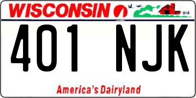 WI license plate 401NJK