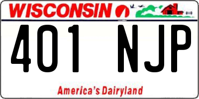 WI license plate 401NJP