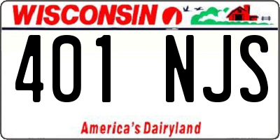 WI license plate 401NJS