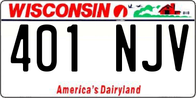 WI license plate 401NJV