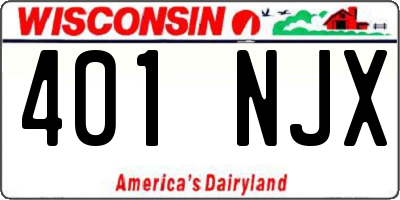 WI license plate 401NJX