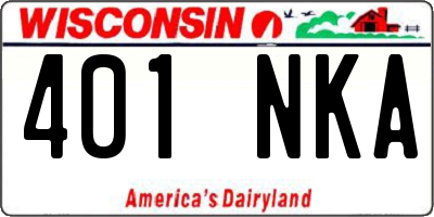 WI license plate 401NKA