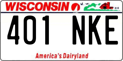 WI license plate 401NKE