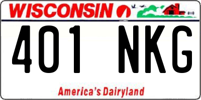 WI license plate 401NKG