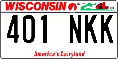 WI license plate 401NKK
