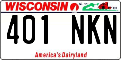 WI license plate 401NKN