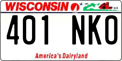 WI license plate 401NKO