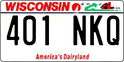 WI license plate 401NKQ