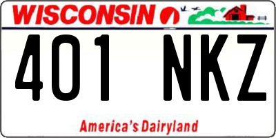WI license plate 401NKZ