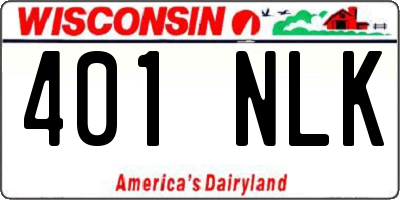 WI license plate 401NLK