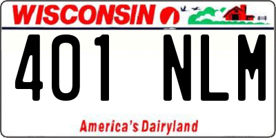 WI license plate 401NLM