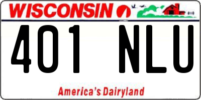 WI license plate 401NLU