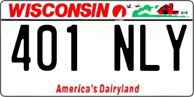 WI license plate 401NLY