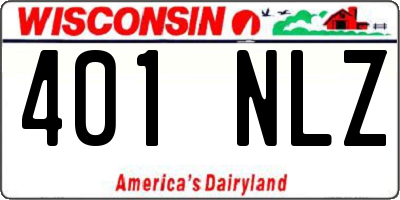 WI license plate 401NLZ