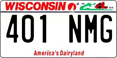 WI license plate 401NMG