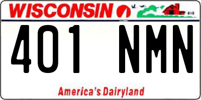 WI license plate 401NMN