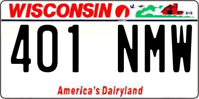 WI license plate 401NMW