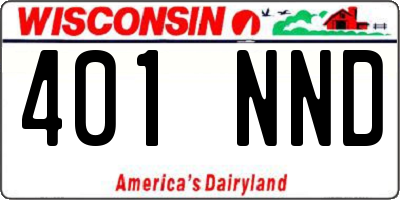 WI license plate 401NND