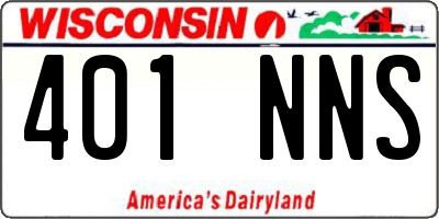 WI license plate 401NNS