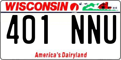WI license plate 401NNU