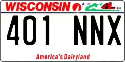 WI license plate 401NNX