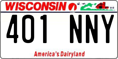 WI license plate 401NNY