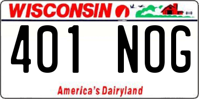 WI license plate 401NOG