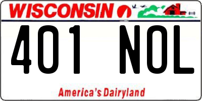 WI license plate 401NOL