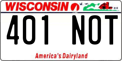 WI license plate 401NOT
