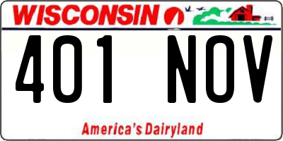 WI license plate 401NOV