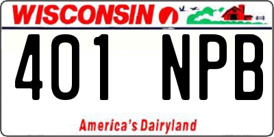WI license plate 401NPB
